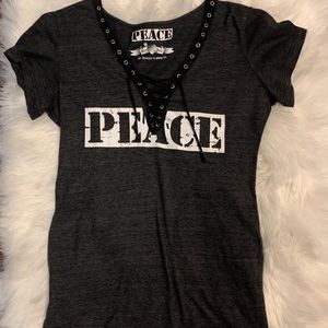 Heartsoal lace up peace tee for teens and preteens
